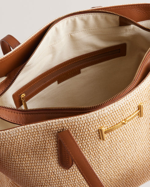 EDANES-Bags-Raffia Zip Top Tote Bag- Ted Baker Romania